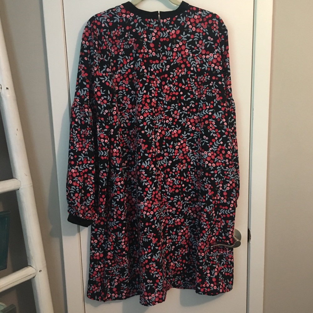 Loft Berry Velvet Trim Cutout Dress